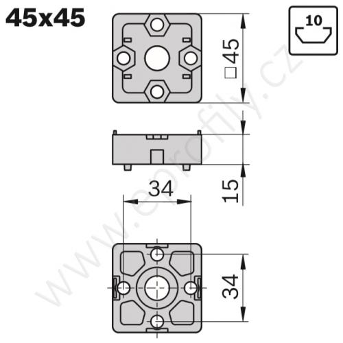 Koncová spojka - SET, ESD, 3842191175, 45x45, (1ks)