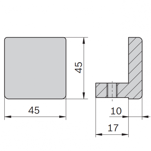 Koncovka, ESD, 3842191194, 45x45, (1ks)