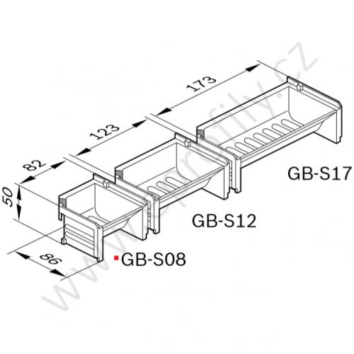 Dávkovací vanička, světle šedá, 3842344764, GB-S08; 82x50x86, (1ks)