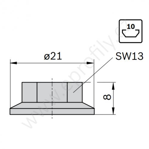 Matice s nákružkem, ESD, 3842345081, M8, Balení (100ks)