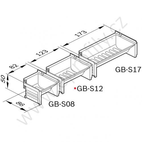 Dávkovací vanička, černá, ESD, 3842346295, GB-S12; 123x50x86, (1ks)