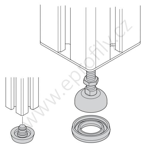 Stavitelná noha, ESD, 3842352061, D44 M12x85, (1ks)