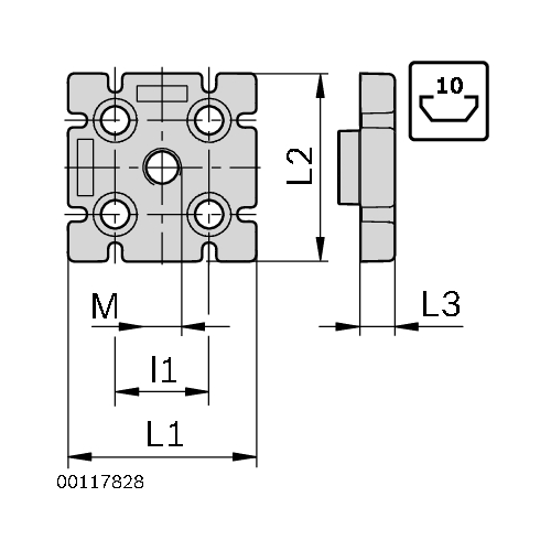Deska spojovací ESD, 3842511352 90x90L, (1ks)
