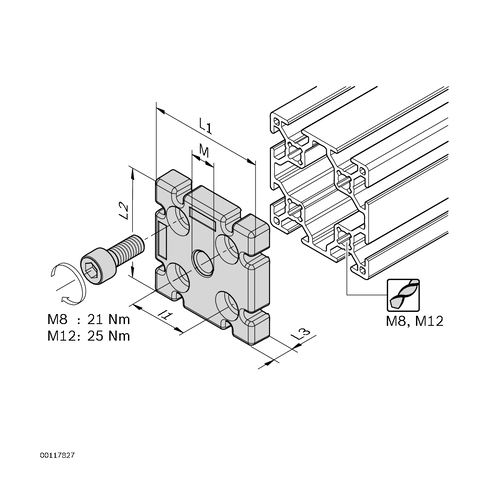 Deska spojovací ESD, 3842511352 90x90L, (1ks)