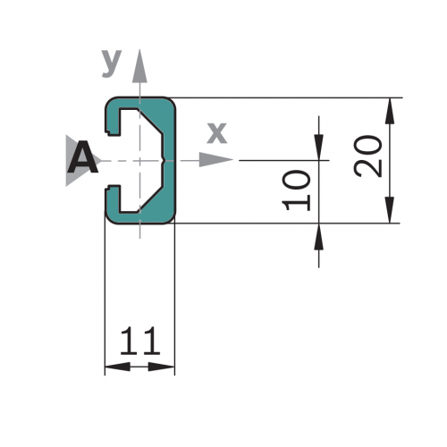 Hliníkový, konstrukční profil, 3842513581, 11x20, Balení (10ks)
