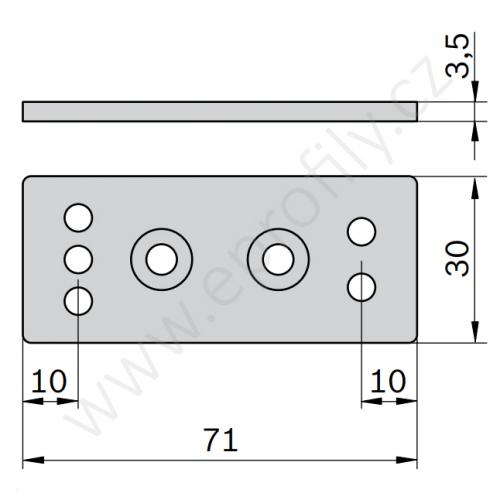 Skládací pant dveřní a okenní, 3842516715, 30x30, (1ks)