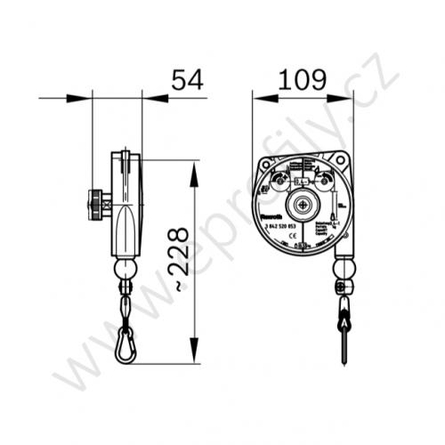 Balancer, délka lanka 1600 mm, 3842520054, 1600 mm; 1-2 kg, (1ks)