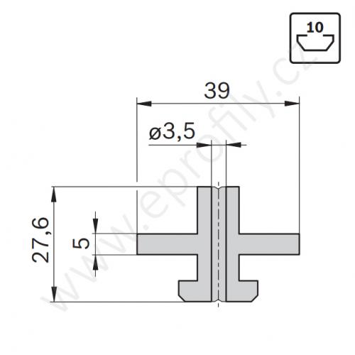 Kluzák středový, 3842523206, N10, (1ks)