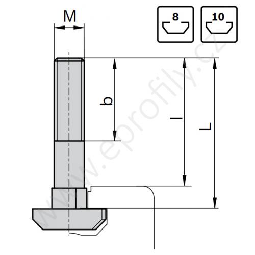 Šroub s T-hlavou do drážky, ESD, 3842523920, N8 M6x16, Balení (100ks)