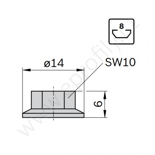 Matice s nákružkem, ESD, 3842523925, M6, (1ks)