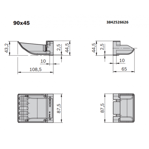 Dávkovač a plnící hrdlo, 3842526626, 90x45, (1ks)