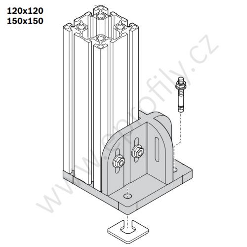 Patka profilové stojky, ESD, 3842527553, 120x120, (1ks)