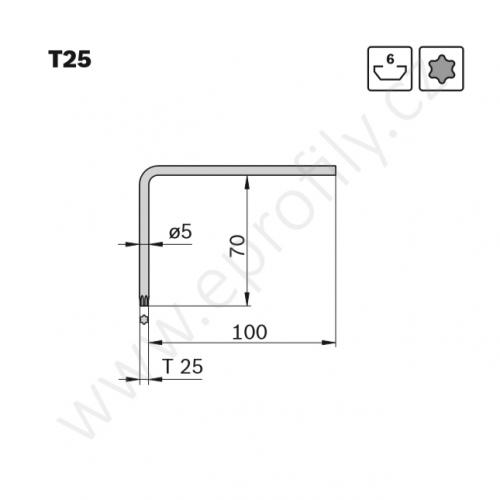 Ofsetový klíč Torx - T25, 3842528590, L=100 mm, (1ks)