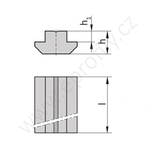 Kámen těžký do drážky - profil 1000 mm, 3842528744, N10 L=1000, (1ks)