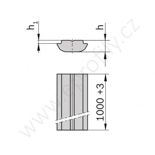 Kámen lehký pro vložení do drážky - profil 1000 mm, 3842529327, N8 L=1000, (1ks)