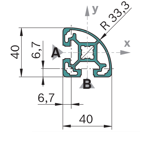 Hliníkový, konstrukční profil, 3842529359, 40x40L R, Balení (20ks)
