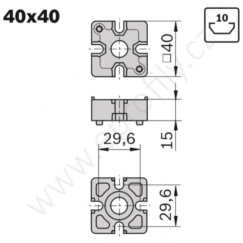 Koncová spojka - SET, ESD, 3842532196, 40x40, (1ks)