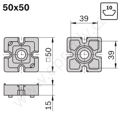 Spojka T - SET, ESD, 3842532198, 50x50, (1ks)