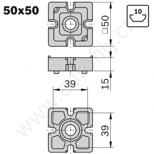 Koncová spojka - SET, ESD, 3842532199, 50x50, (1ks)