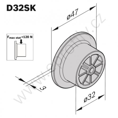 Kolečko černé, 3842532867, D32SK, (1ks)