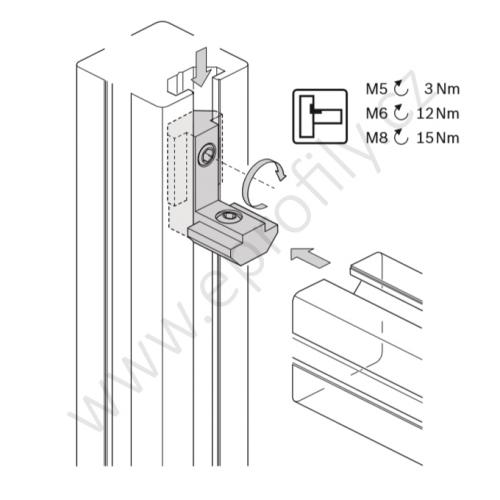 Vnitřní úhelník do drážky R, ESD, 3842535571, N10/N10, (1ks)