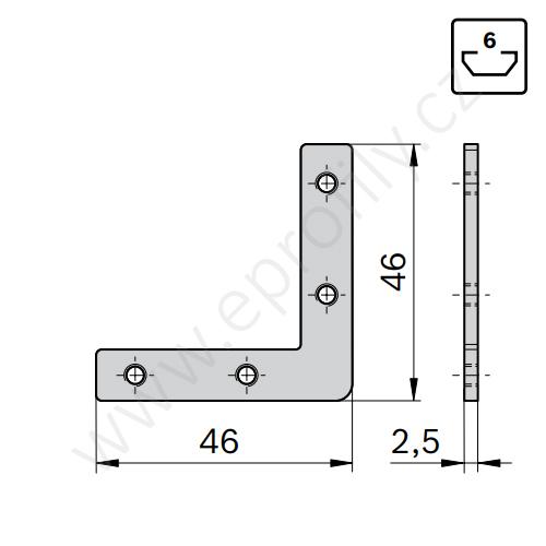 2D rohová spojka, ESD, 3842535626, N6, (1ks)