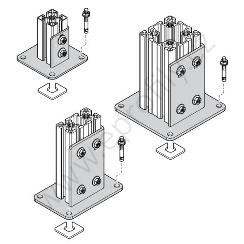 Patka profilové stojky, pozink., ESD, 3842536207 - výprodej 45x90, (1ks)