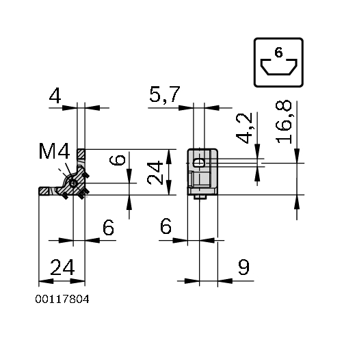 Úhel S, ESD, 3842536489, 20x20, (1ks)