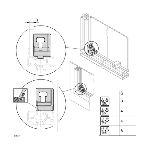 Úhel S, ESD, 3842536489, 20x20, (1ks)