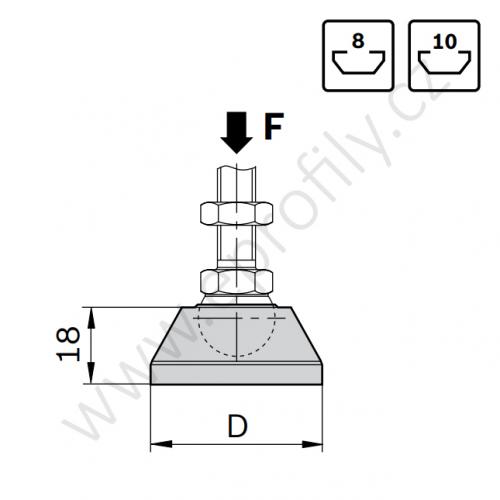 Základová deska /plato/, nerez, ESD, 3842536694, D29, (1ks)