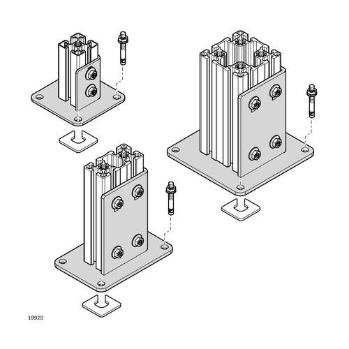 Patka profilové stojky, pozink., ESD, 3842536746 90x90, (1ks)