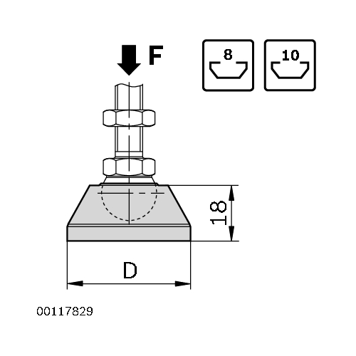 Základová deska /plato/ z ušlechtilé oceli, ESD, 3842537206, D79, (1ks)