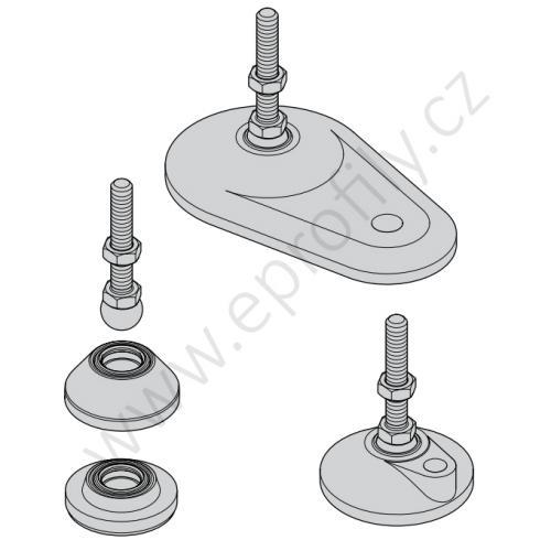 Vřeteno /noha/ pozinkovaná ocel, ESD, 3842537220 - výprodej M8x75, (1ks)