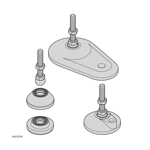 Vřeteno /noha/z ušlechtilé oceli, ESD3842537227, M16x85, (1ks)