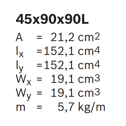 Hliníkový, konstrukční profil, 3842537823, 45x90x90L, Balení (8ks)