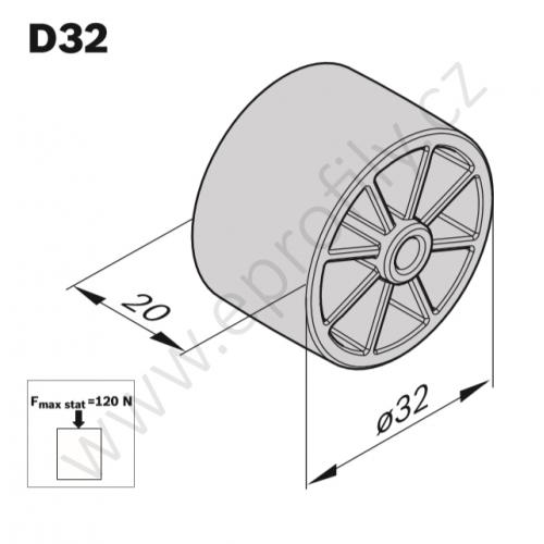 Kolečko zelené, ESD, 3842537958, D32, (1ks)