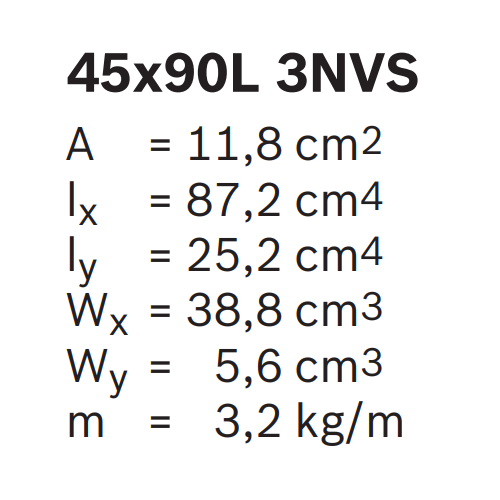 Hliníkový, konstrukční profil, 3842538298, 45x90L 3NVS, Balení (12ks)