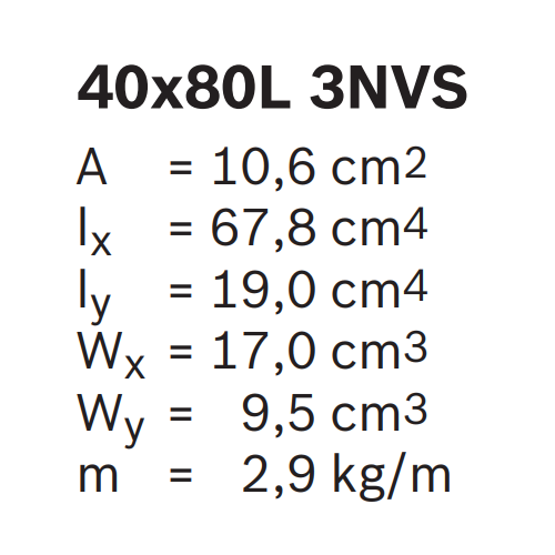 Hliníkový, konstrukční profil, 3842538330, 40x80L 3NVS, Balení (12ks)