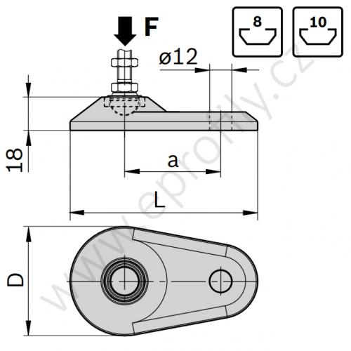 Základová deska /plato/, ovál, šroubovací otvor, 3842538679, D59, (1ks)