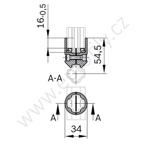 90° spojka, ESD, 3842541173, D28, (1ks)