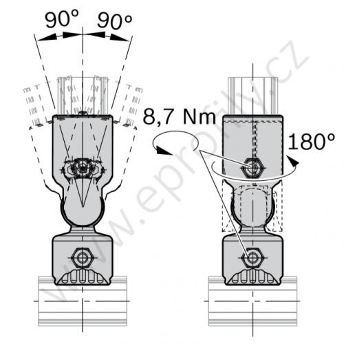 0° - 90° křížová spojka, ESD, 3842541178, D28, (1ks)