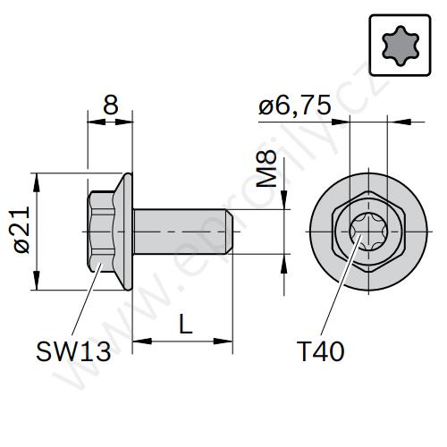 Šroub do kamene, ESD, 3842541246, M8/L18, (1ks)