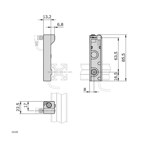 Držák snímače SH 1/S, ESD, 3842542556 TS 1, (1ks)