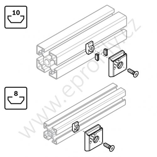 Držák zásobníků do profilu, ESD, 3842544797, N8, N10, (1ks)