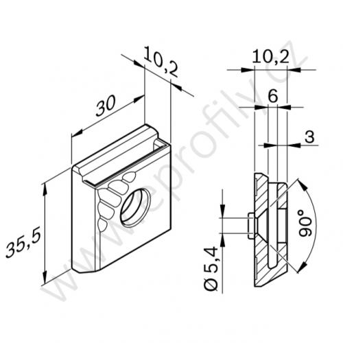 Držák zásobníků do profilu, ESD, 3842544797, N8, N10, (1ks)