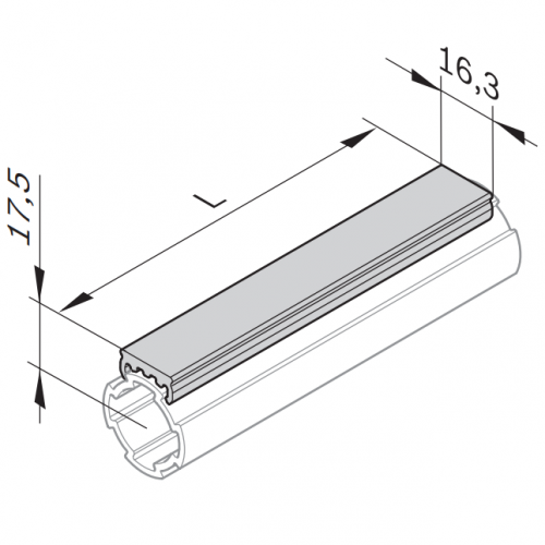 Lišta černá, ESD, 3842548117, D28L/D28L, N10, (1ks)