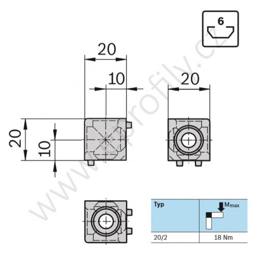 Kostka, ESD, 3842549858, 20/2, (1ks)