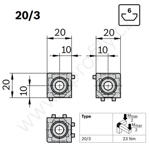 Kostka designLINE, ESD, 3842549861, 20/3, (1ks)