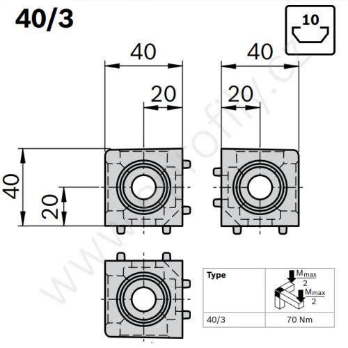 Kostka, ESD, 3842549868, 40/3, (1ks)