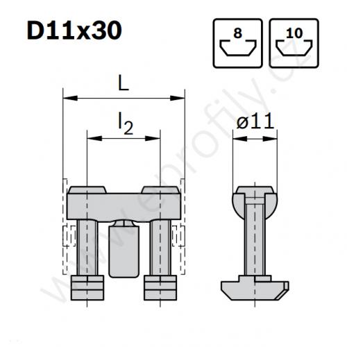 Svorníková spojka, ESD, 3842554402, D11x30 N8/N8, Balení (10ks)